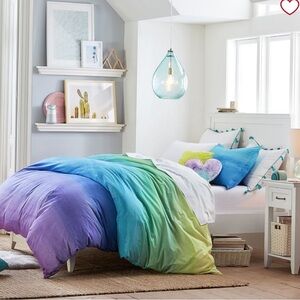 Pottery Barn Teen Watercolor Rainbow Organic Duvet Cover- size twin